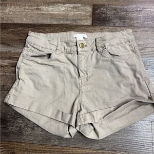 H&M Tan Khaki Cuffed Shorts Size 4